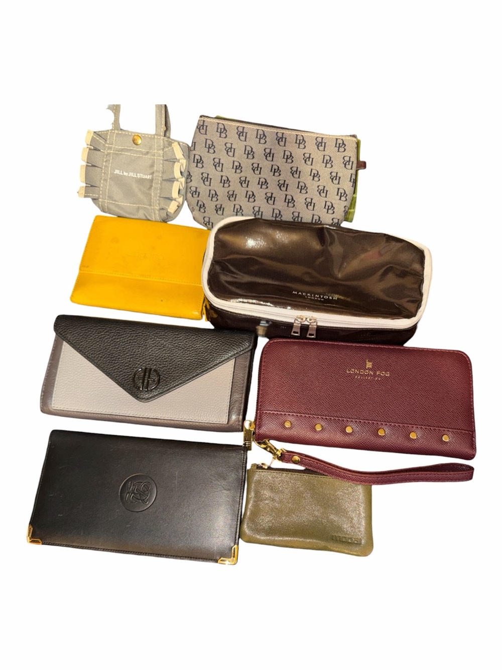 Huge 8 PC Designer Wallet & Pouch Bundle Dooney Cole Haan London Fog Ungaro